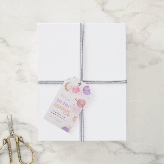 宇宙 赤ちゃんのシャワーのギフトタグ ギフトタグ (より糸付き)