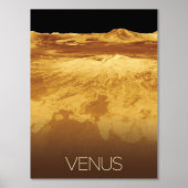 宇宙、銀河系、システ太陽のム、惑星ビーナス 箔ポスター (正面)