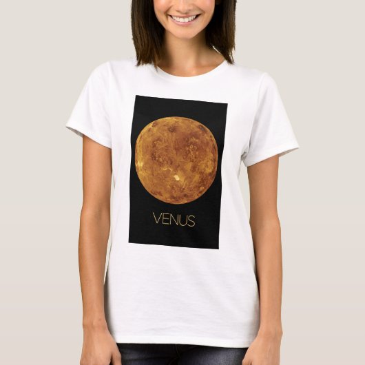 宇宙、銀河系、システ太陽のム、惑星ビーナス Tシャツ (正面)