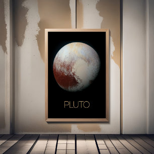 宇宙、銀河系、システ太陽のム、惑星冥王星 ポスター