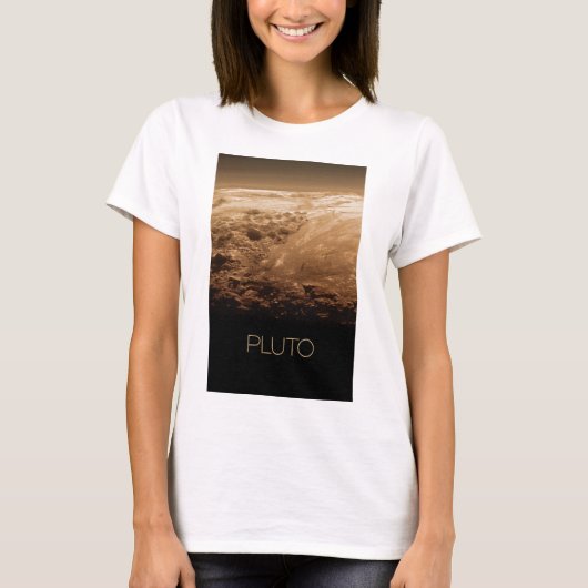 宇宙、銀河系、システ太陽のム、惑星冥王星 Tシャツ (正面)