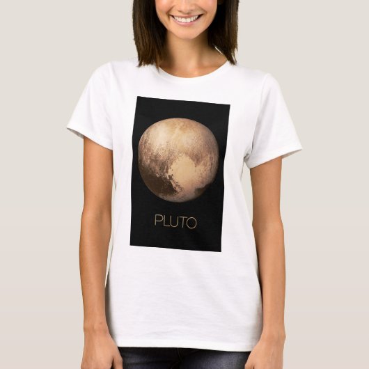 宇宙、銀河系、システ太陽のム、惑星冥王星 Tシャツ (正面)