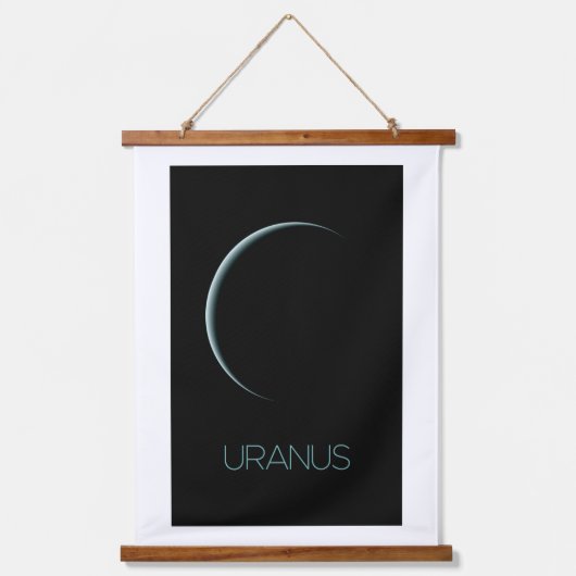 宇宙、銀河系、システ太陽のム、惑星天王星 吊り下げ型タペストリー (正面)