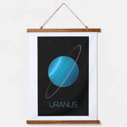 宇宙、銀河系、システ太陽のム、惑星天王星 吊り下げ型タペストリー (正面)