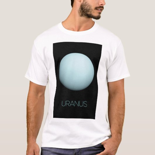 宇宙、銀河系、システ太陽のム、惑星天王星 Tシャツ (正面)