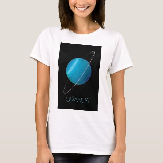 宇宙、銀河系、システ太陽のム、惑星天王星 Tシャツ (正面)
