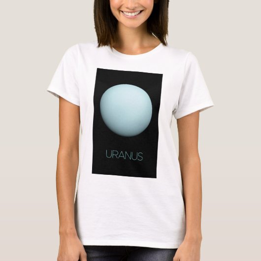 宇宙、銀河系、システ太陽のム、惑星天王星 Tシャツ (正面)