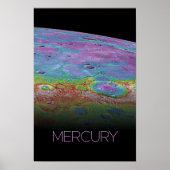 宇宙、銀河系、システ太陽のム、惑星水銀 ポスター (正面)