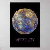 宇宙、銀河系、システ太陽のム、惑星水銀 ポスター (正面)