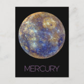 宇宙、銀河系、システ太陽のム、惑星水銀 ポストカード (正面)