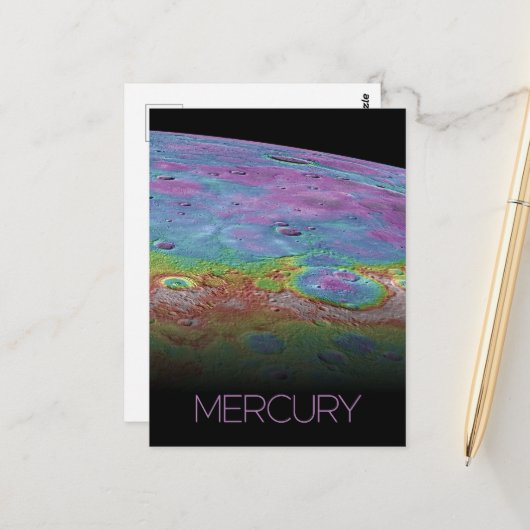 宇宙、銀河系、システ太陽のム、惑星水銀 ポストカード (正面/裏面インサイチュ)