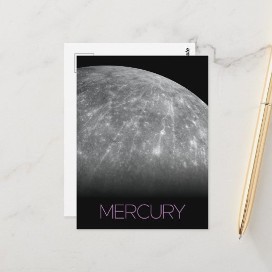 宇宙、銀河系、システ太陽のム、惑星水銀 ポストカード (正面/裏面インサイチュ)
