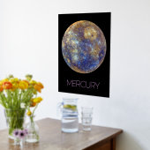 宇宙、銀河系、システ太陽のム、惑星水銀 箔ポスター (レイダウン (キッチン))
