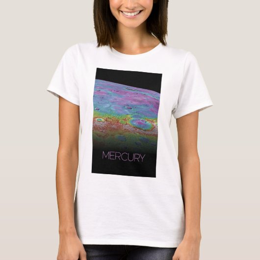 宇宙、銀河系、システ太陽のム、惑星水銀 Tシャツ (正面)
