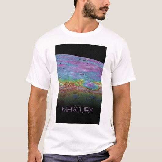 宇宙、銀河系、システ太陽のム、惑星水銀 Tシャツ (正面)