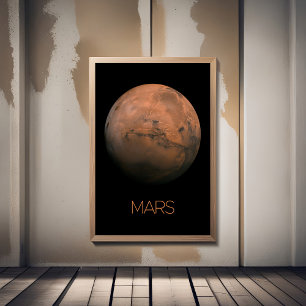 宇宙、銀河系、システ太陽のム、惑星火星 ポスター
