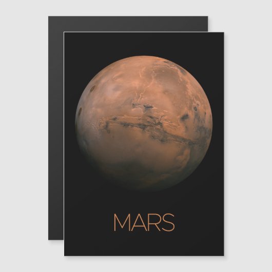 宇宙、銀河系、システ太陽のム、惑星火星 マグネット招待状 (正面/裏面)