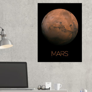 宇宙、銀河系、システ太陽のム、惑星火星 箔ポスター