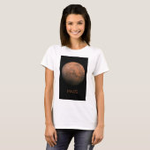 宇宙、銀河系、システ太陽のム、惑星火星 Tシャツ (正面フル)