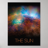 宇宙、銀河系、システ太陽のム、星、太陽 箔ポスター (正面)