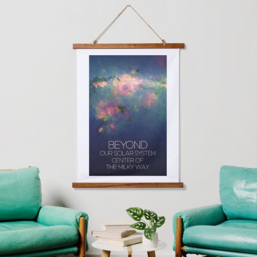 宇宙、銀河系、天の川の中心 吊り下げ型タペストリー (リビング)