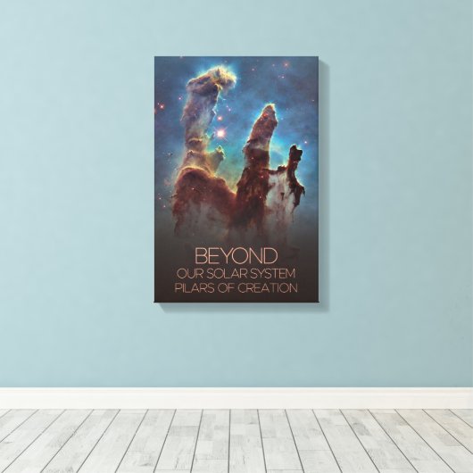宇宙、銀河系、天の川、創造柱 キャンバスプリント (インサイチュ (ウッドフロア))