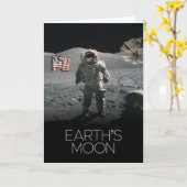 宇宙、銀河系、太陽のシステム、地球の月 カード (黄色い花)