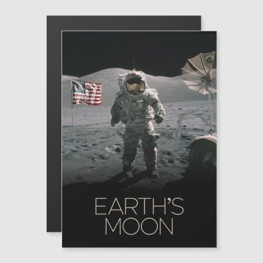 宇宙、銀河系、太陽のシステム、地球の月 マグネット招待状 (正面/裏面)