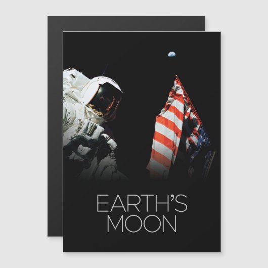 宇宙、銀河系、太陽のシステム、地球の月 マグネット招待状 (正面/裏面)