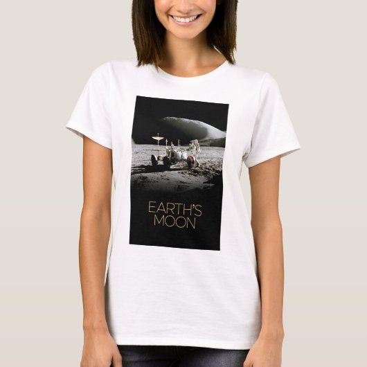宇宙、銀河系、太陽のシステム、地球の月 Tシャツ (正面)
