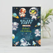 宇宙 銀河 動物 誕生日 テーマ 招待状 (スタンド正面)