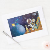 宇宙 長方形シール (封筒)