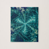 宇宙 |青と白のフラクタルアート ジグソーパズル (縦)