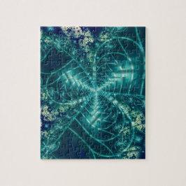 宇宙 |青と白のフラクタルアート ジグソーパズル