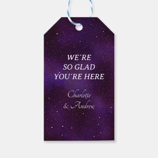 宇宙、青、SF ギフトタグ (正面)