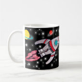 "宇宙"黒く/赤いマグのすばらしいいとこ コーヒーマグカップ (左)