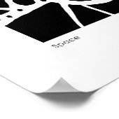 "宇宙" B&W抽象芸術アート ポスター (角)