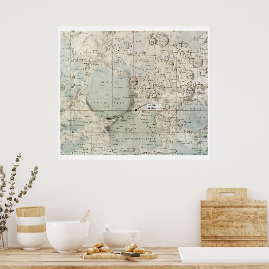 宇宙: MOON MAP, 1972 ポスター (キッチン)