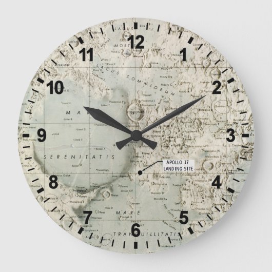 宇宙: MOON MAP, 1972 ラージ壁時計 (正面)