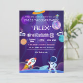 宇宙+SF+ギャラクシー+子供+誕生日パーティー 招待状 (スタンド正面)