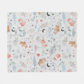 宇宙Animales – グレーテクスチャ フリースブランケット (正面(横))