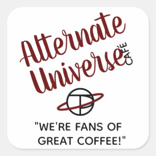 宇宙Caféの互い違いのステッカー スクエアシール