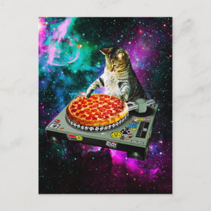 宇宙djキャットピザ ポストカード