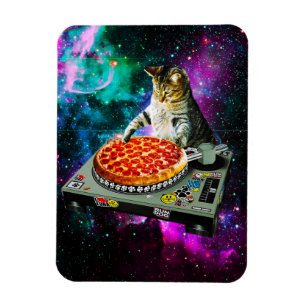宇宙djキャットピザ マグネット
