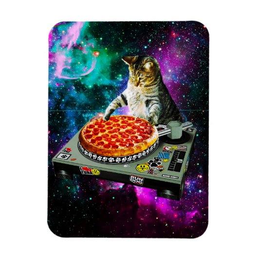 宇宙djキャットピザ マグネット (縦)