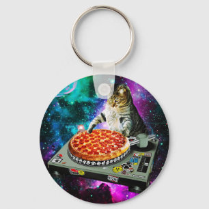 宇宙dj猫ピザ キーホルダー