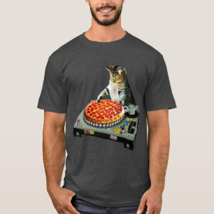 宇宙dj猫ピザ tシャツ