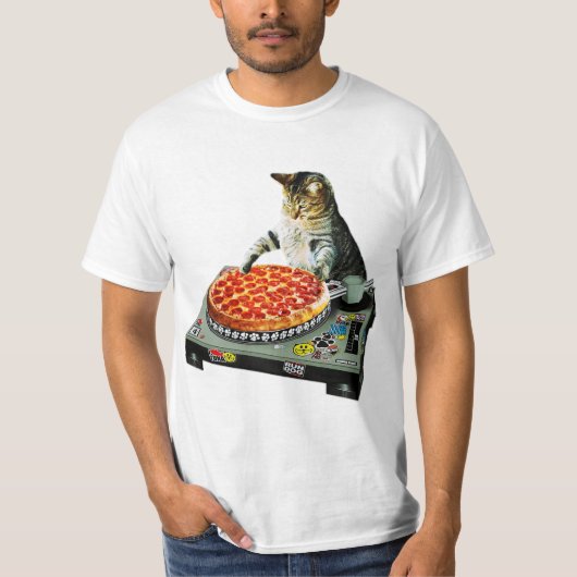 宇宙dj猫ピザ tシャツ (正面)