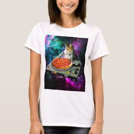 宇宙dj猫ピザ tシャツ