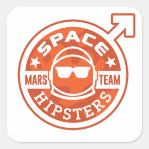 宇宙Hipsters®は3"チームをステッカー傷つけます スクエアシール